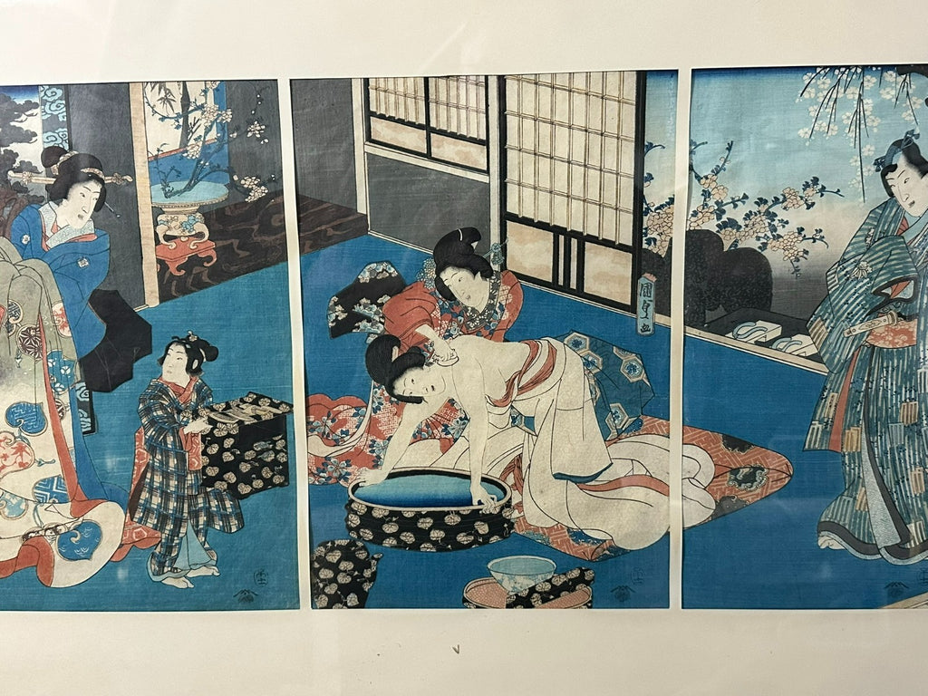 Toyokuni III UTAGAWA HOLZSCHNITTE KURTISANEN SZENERIE 19 TES JHDT