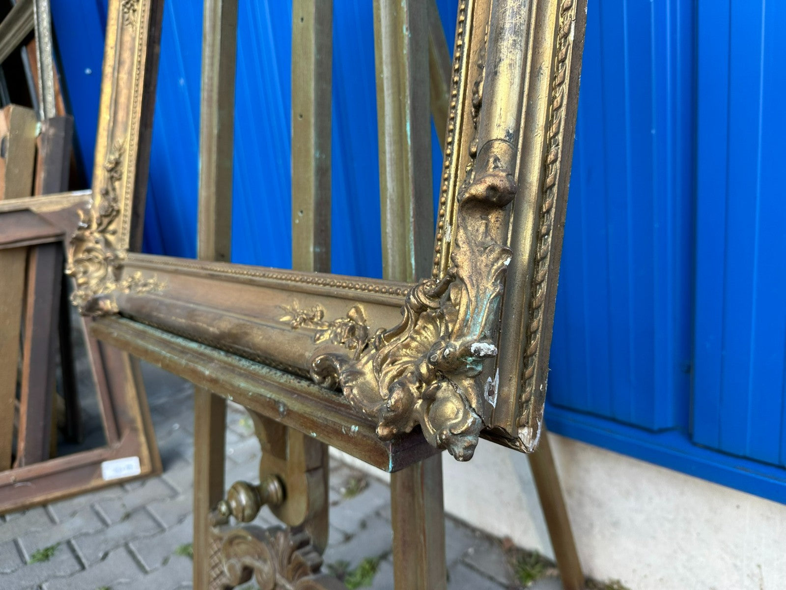 Antiker Barock Rokoko Bilderrahmen um 1880 Rahmen 73x65x8cm Falz 58,1x49,1cm