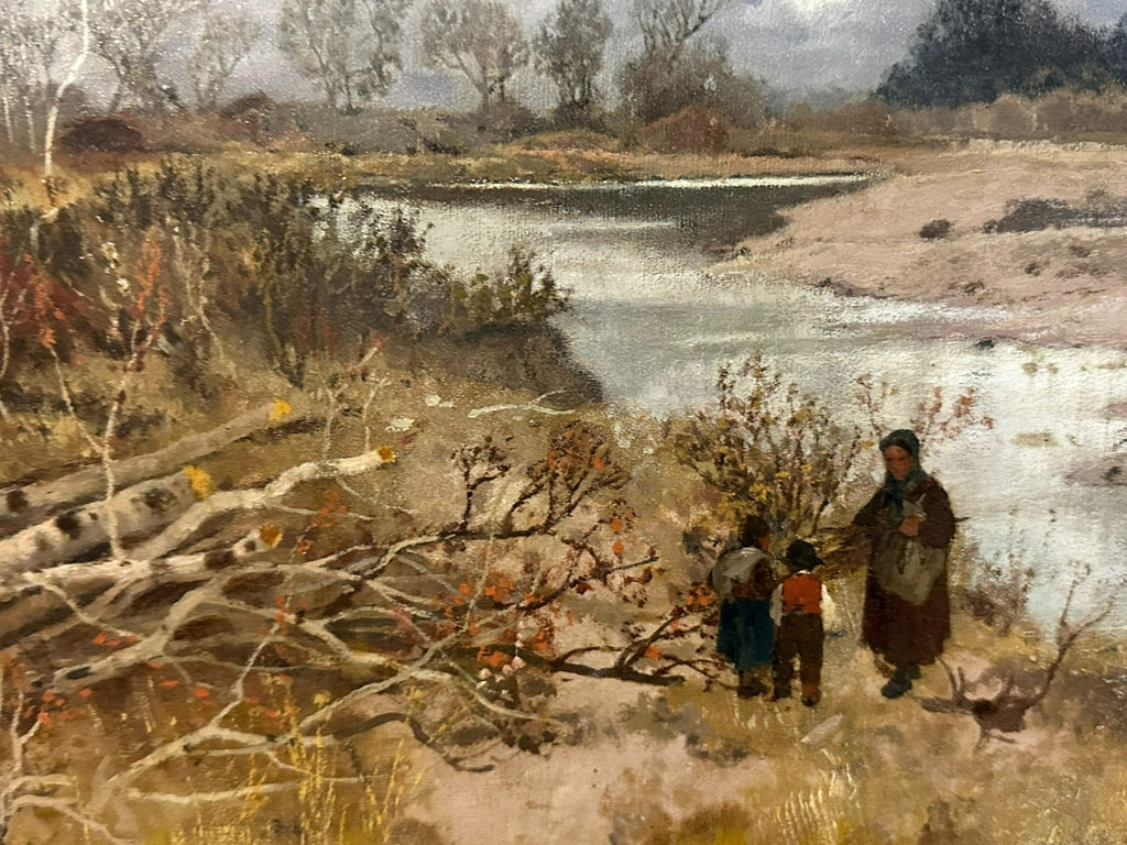Grosses Ölgemälde Isar in München Landschaft Karl Heffner (1849-1925)