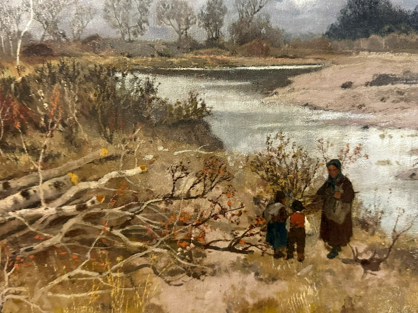 Grosses Ölgemälde Isar in München Landschaft Karl Heffner (1849-1925)