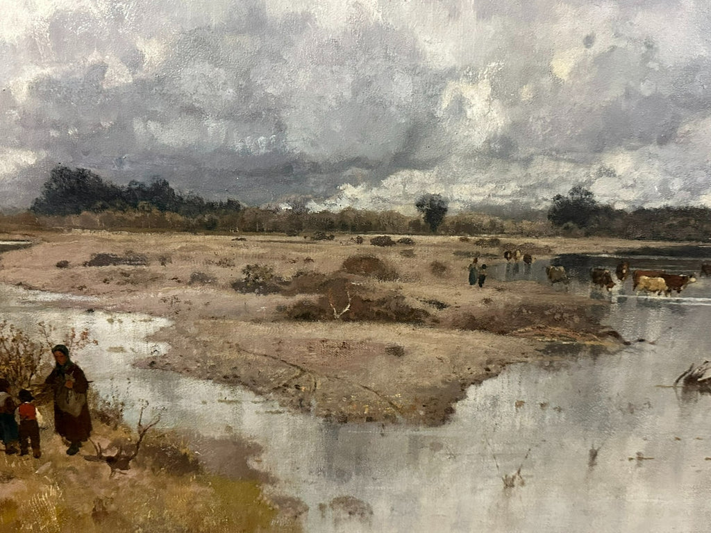 Grosses Ölgemälde Isar in München Landschaft Karl Heffner (1849-1925)