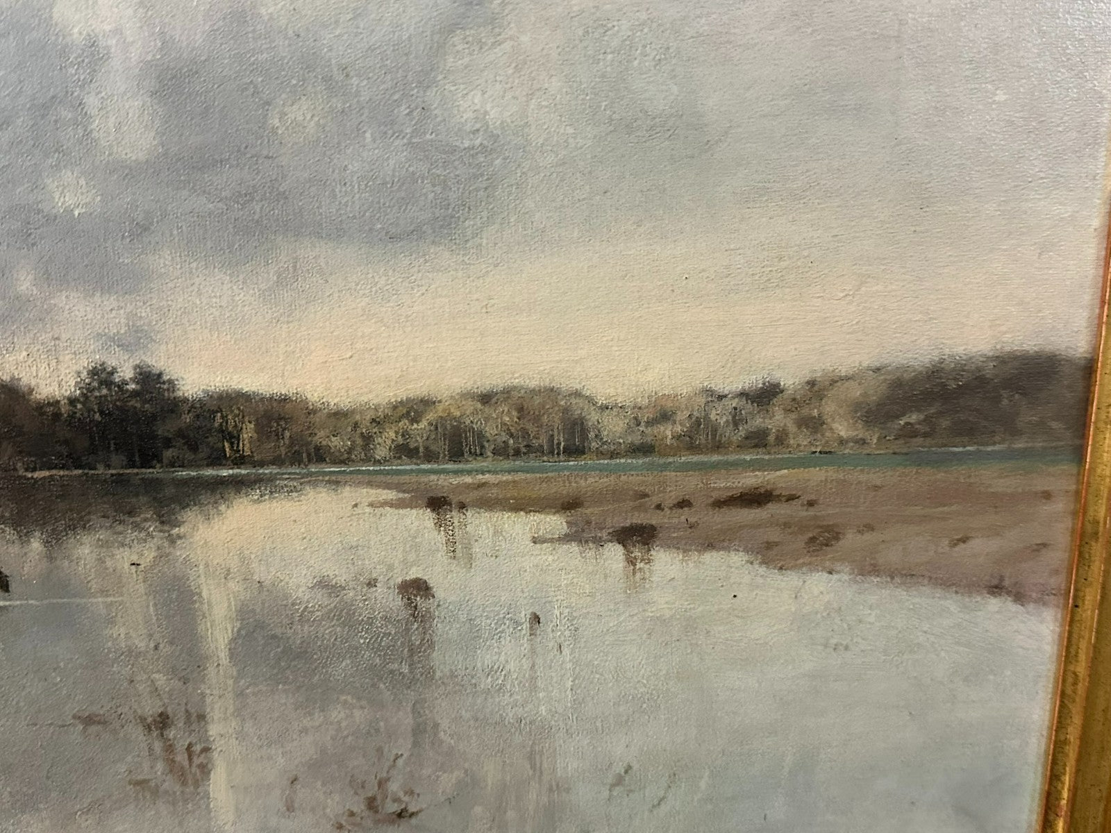 Grosses Ölgemälde Isar in München Landschaft Karl Heffner (1849-1925)