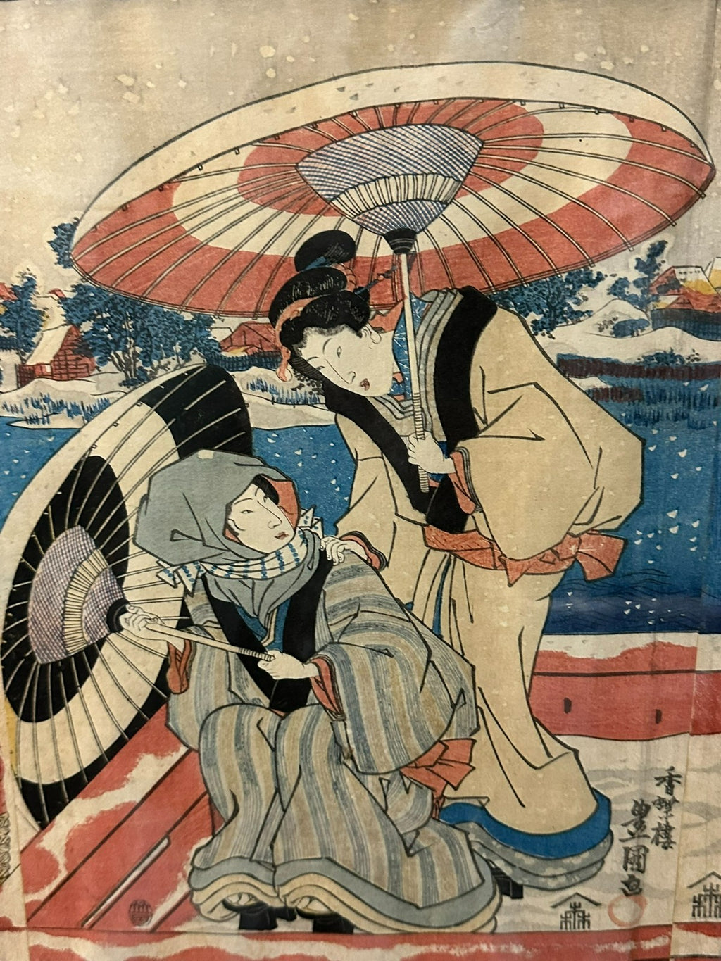 Toyokuni Iii Utagawa Holzschnitte Kurtisanen Szenerie 19 tes Jhdt