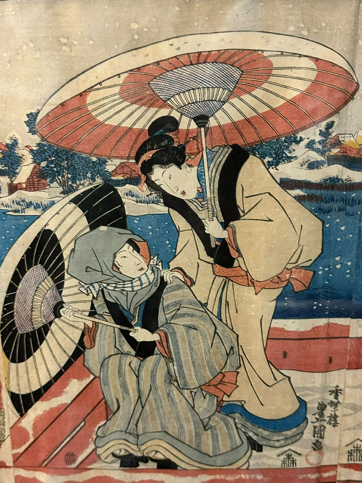 Toyokuni Iii Utagawa Holzschnitte Kurtisanen Szenerie 19 tes Jhdt