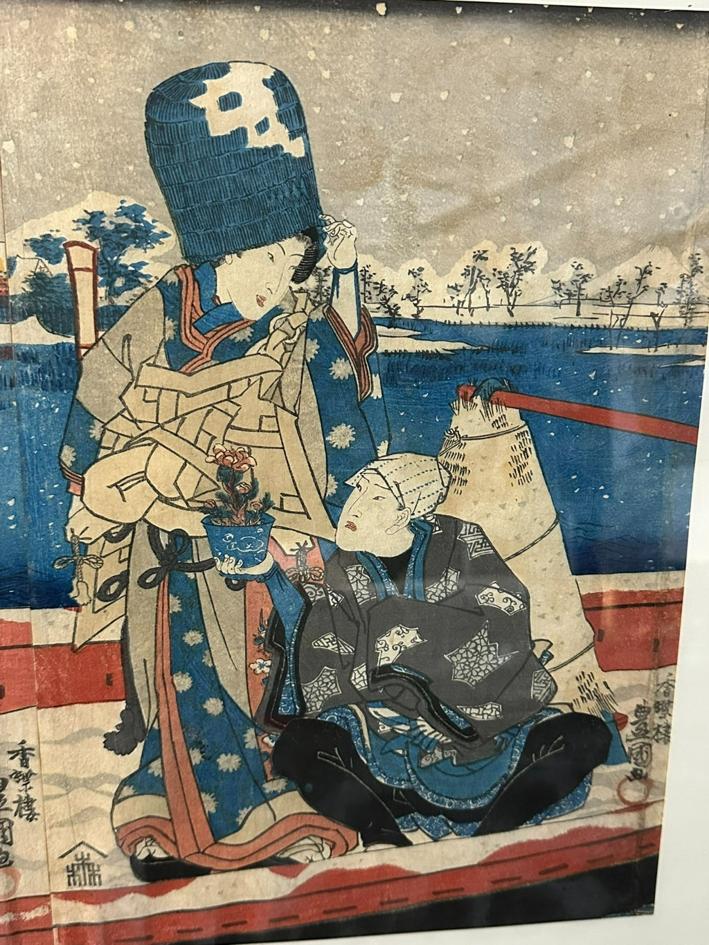 Toyokuni Iii Utagawa Holzschnitte Kurtisanen Szenerie 19 tes Jhdt