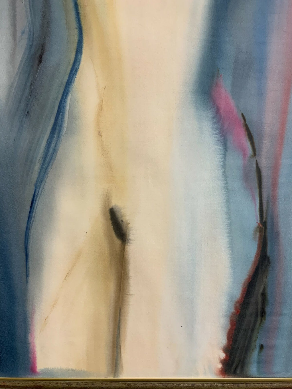 Aquarell liegender Akt Erotik liegende Nackte Frau Gemälde von Anatoli Kmara