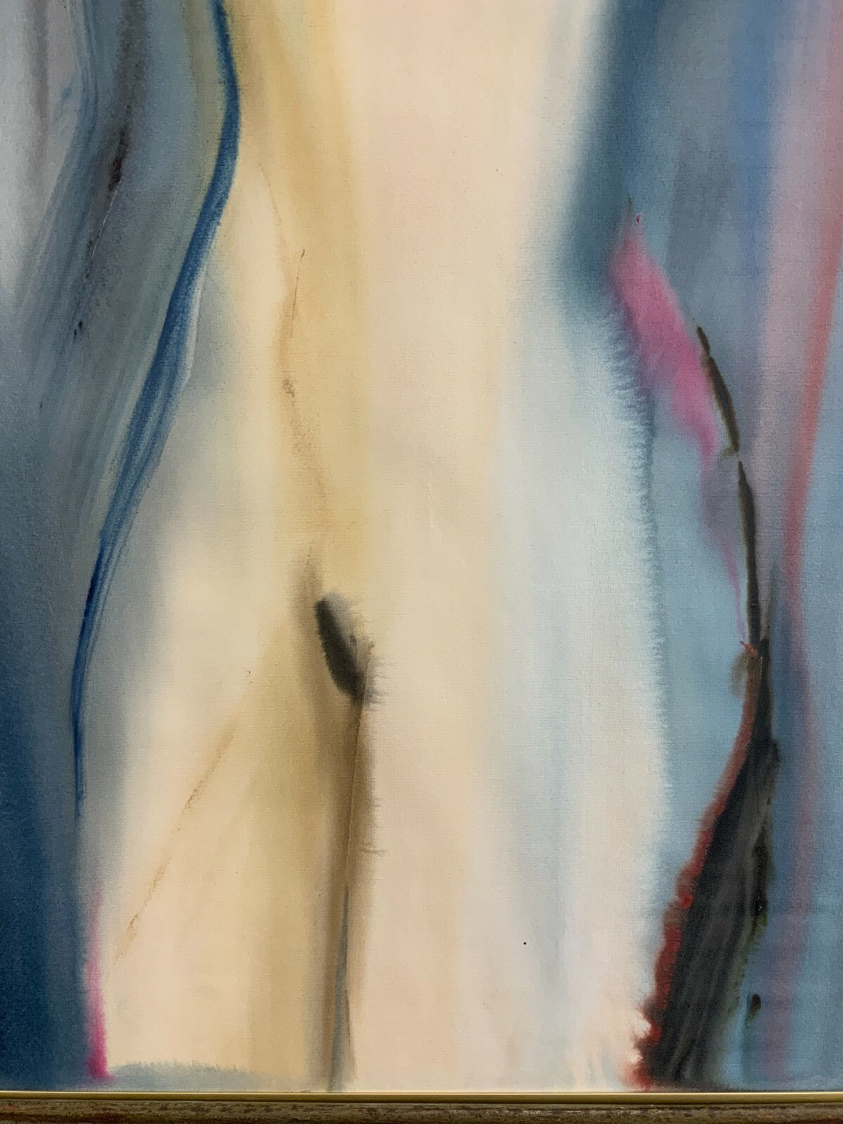 Aquarell liegender Akt Erotik liegende Nackte Frau Gemälde von Anatoli Kmara