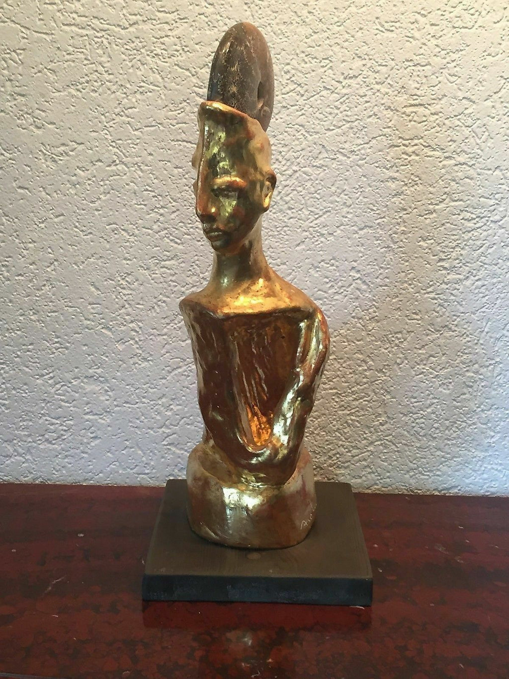 Vergoldete Keramik Skulptur Modern der König Unikat Enzo Arduini