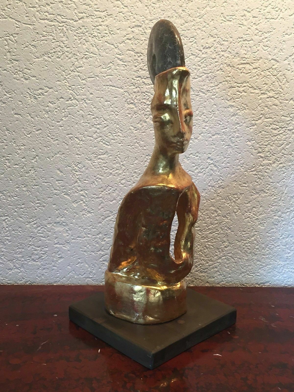 Vergoldete Keramik Skulptur Modern der König Unikat Enzo Arduini