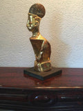 VERGOLDETE KERAMIK SKULPTUR MODERN DER KÖNIG UNIKAT ENZO ARDUINI