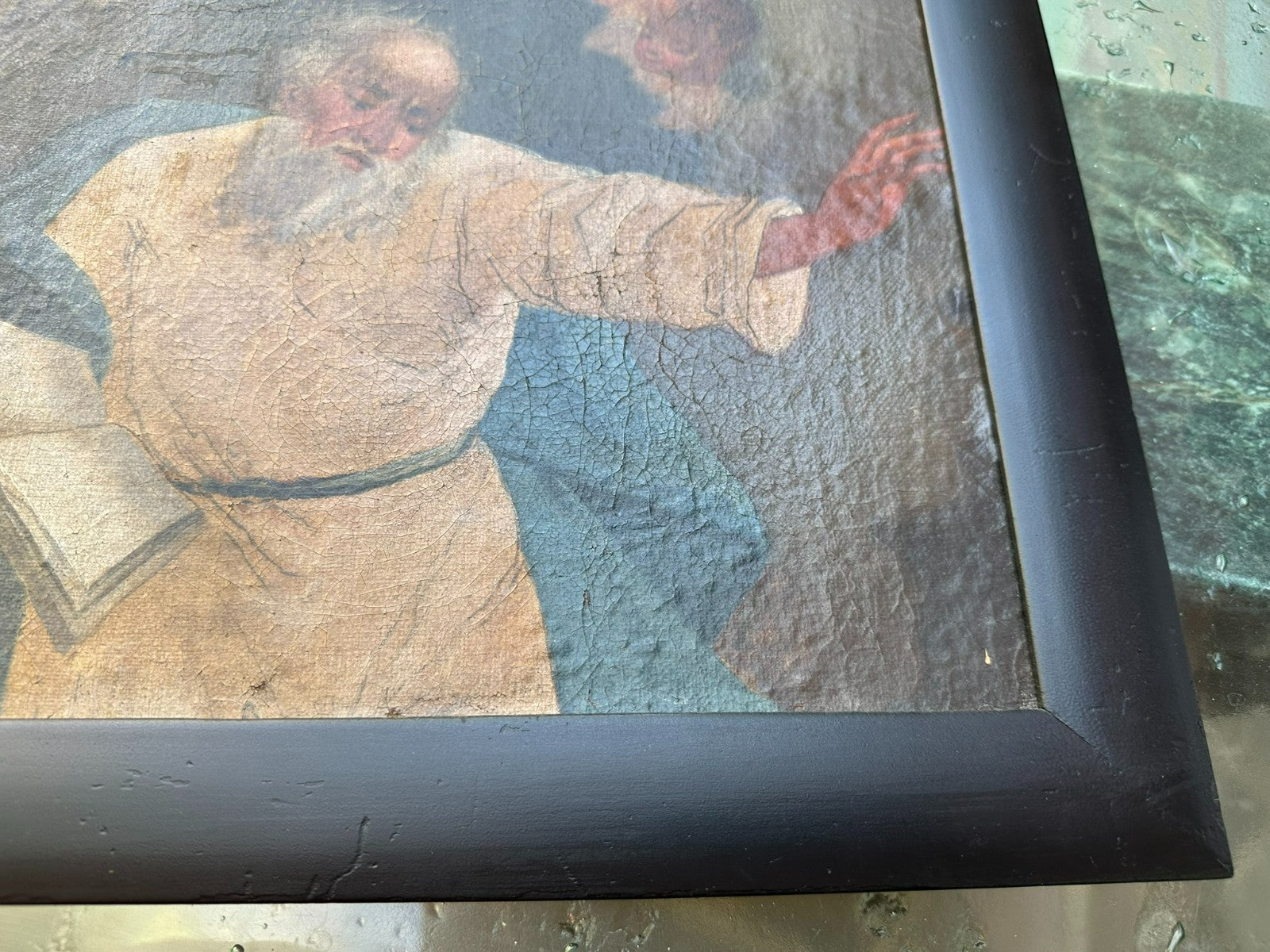 Antikes Ölgemälde Evangelist 19 tes Jhdt