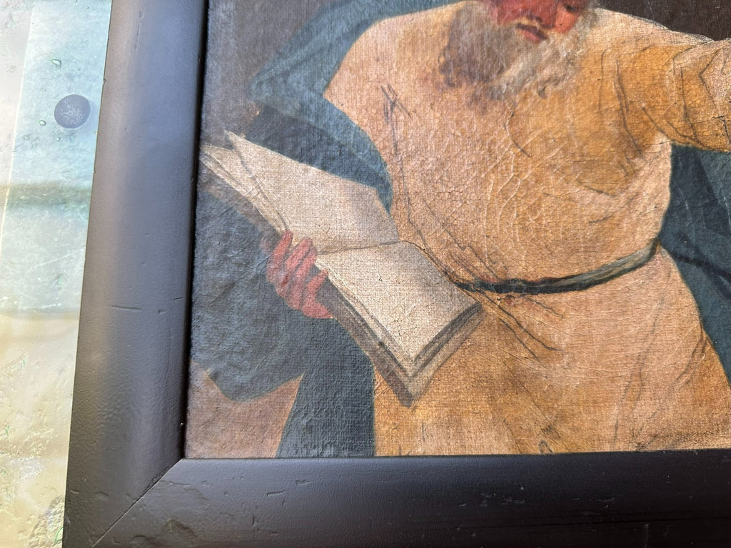 Antikes Ölgemälde Evangelist 19 tes Jhdt