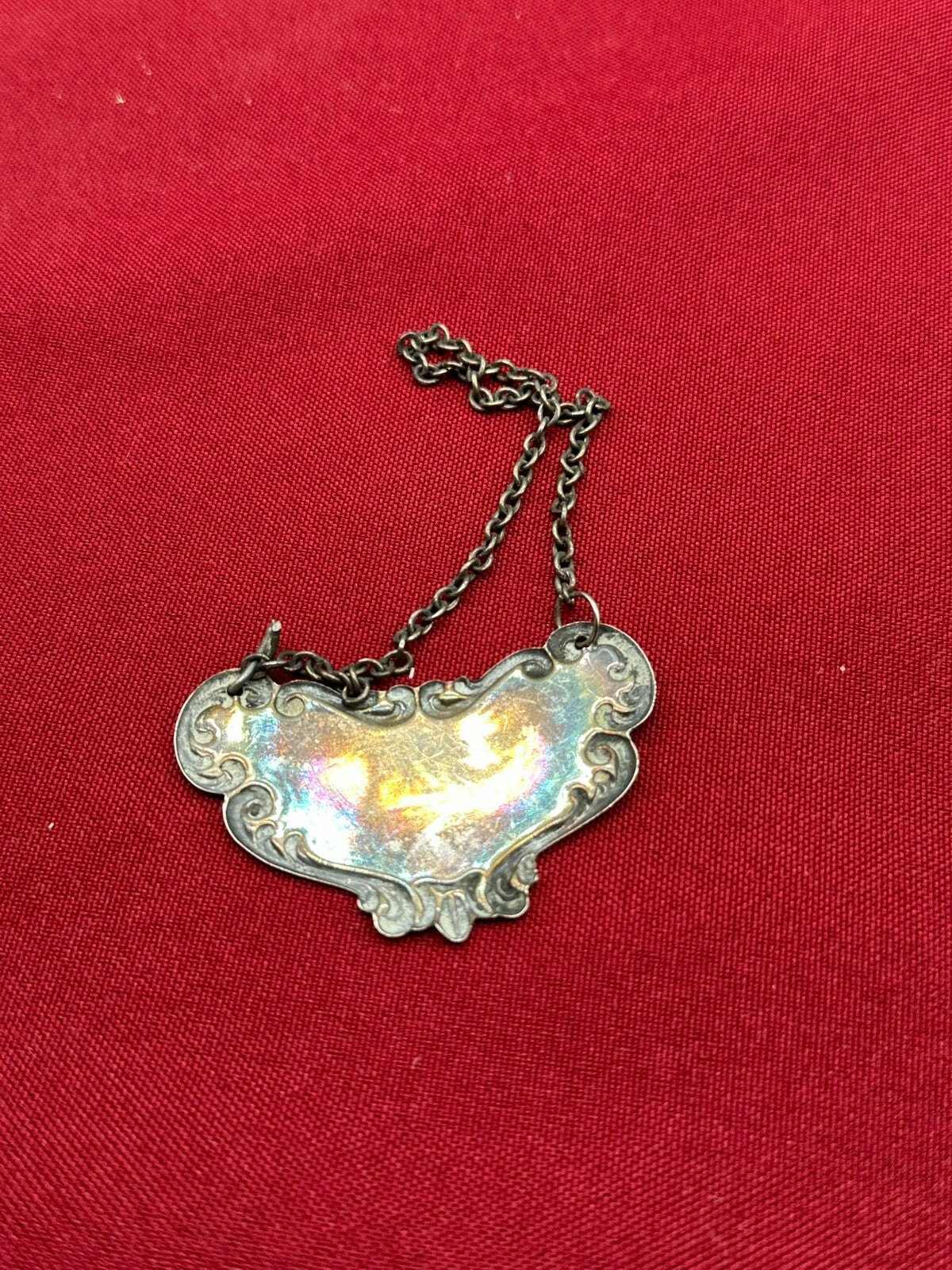Vintage Karaffe Flasche mit Stöpsel Glas Ätzdekor Versilberte Plakette