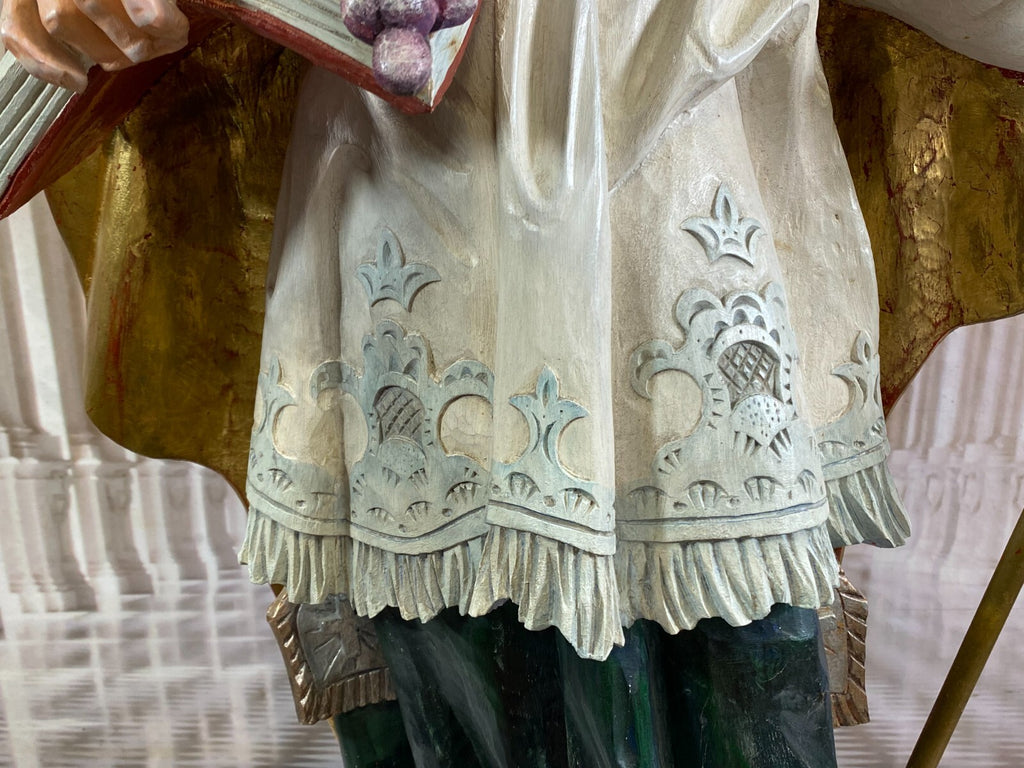 Skulptur Heiliger Urban handbemalt 118cm hoch Neo Barock Figur