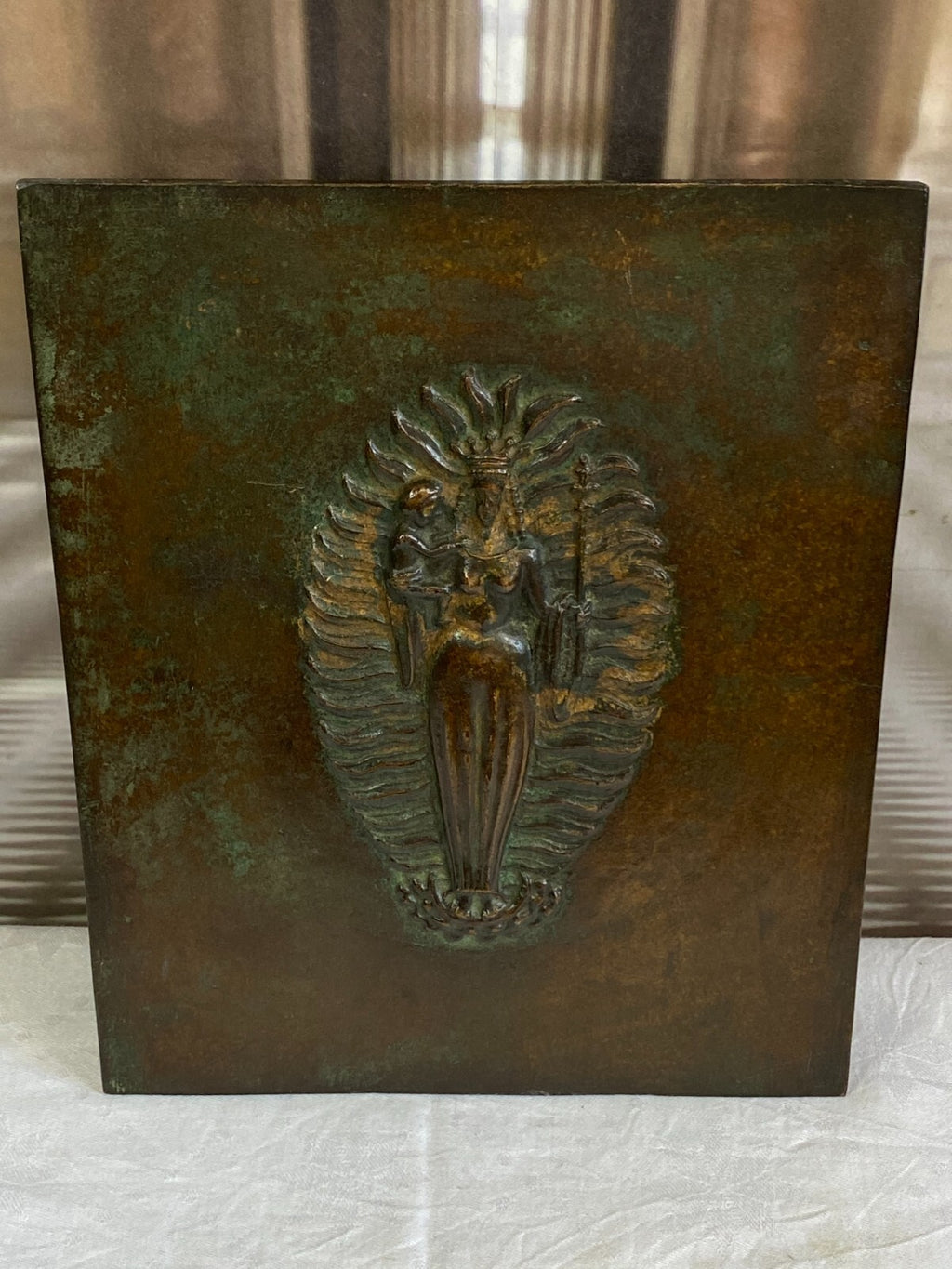 Bronze Relief Heilige Maria mit dem Jesuskind