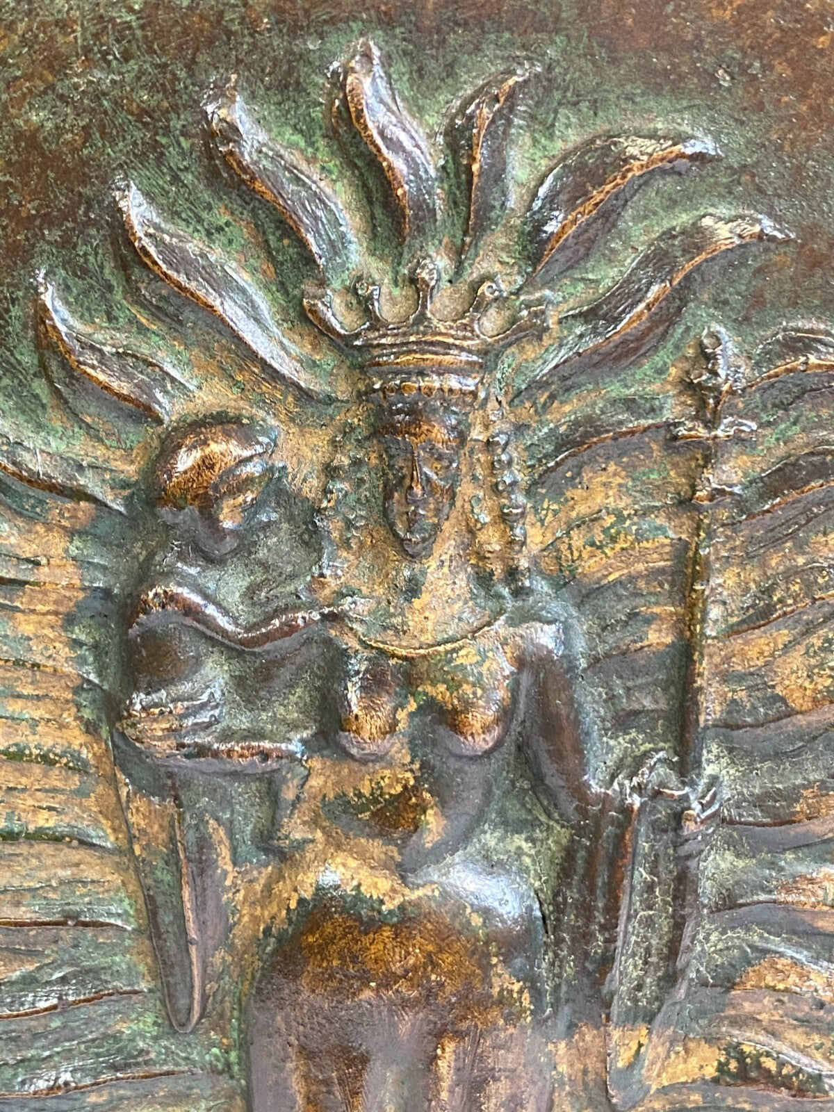 Bronze Relief Heilige Maria mit dem Jesuskind