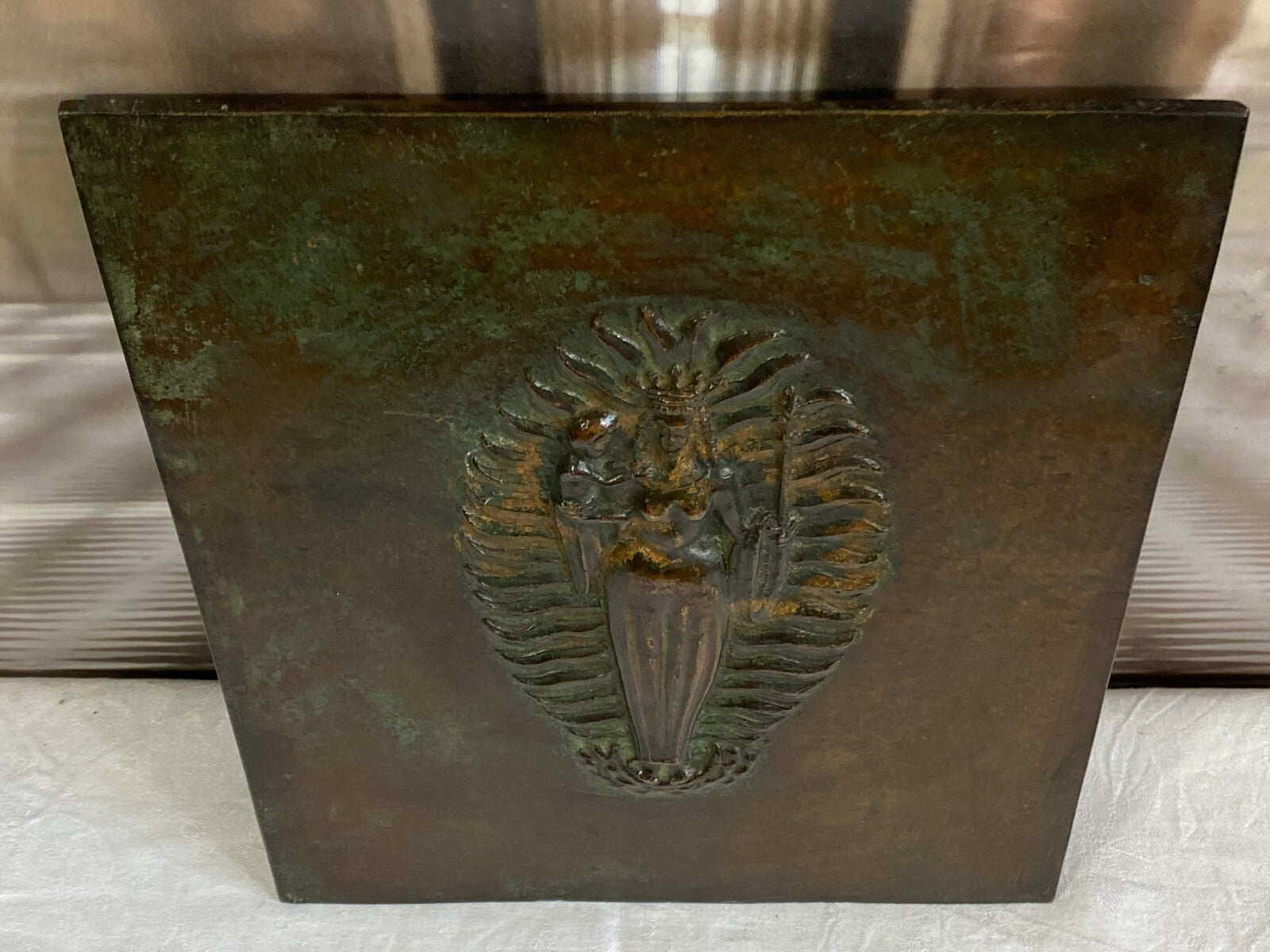 Bronze Relief Heilige Maria mit dem Jesuskind