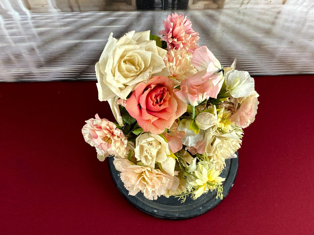 Globe De Mariee Hochzeit Andenken Frankreich Napoleon Iii Blumen in Vase 49cm