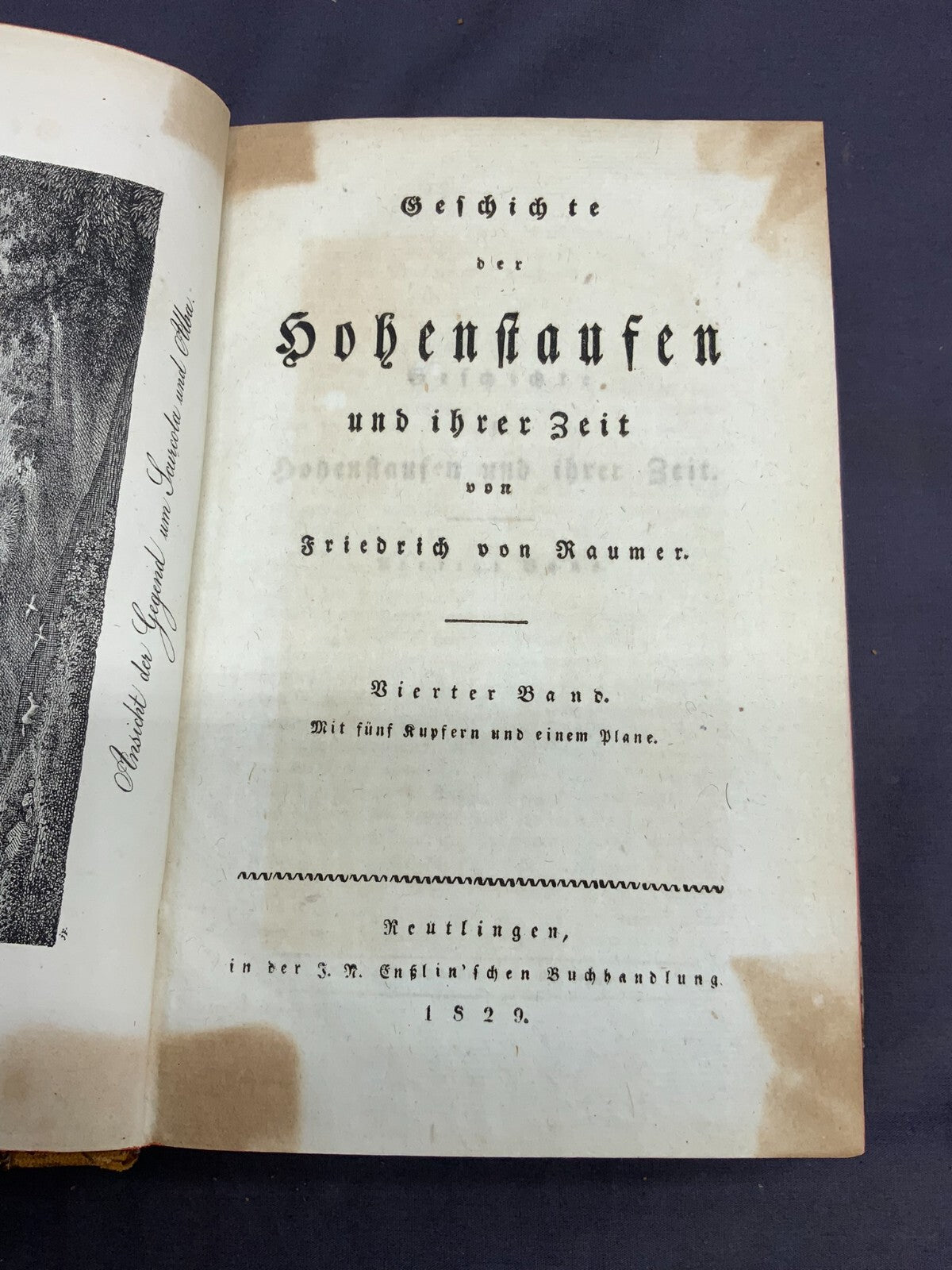 4x antikes Buch von 1829 von Friedrich von Raumer Geschichte der Hohenstaufen