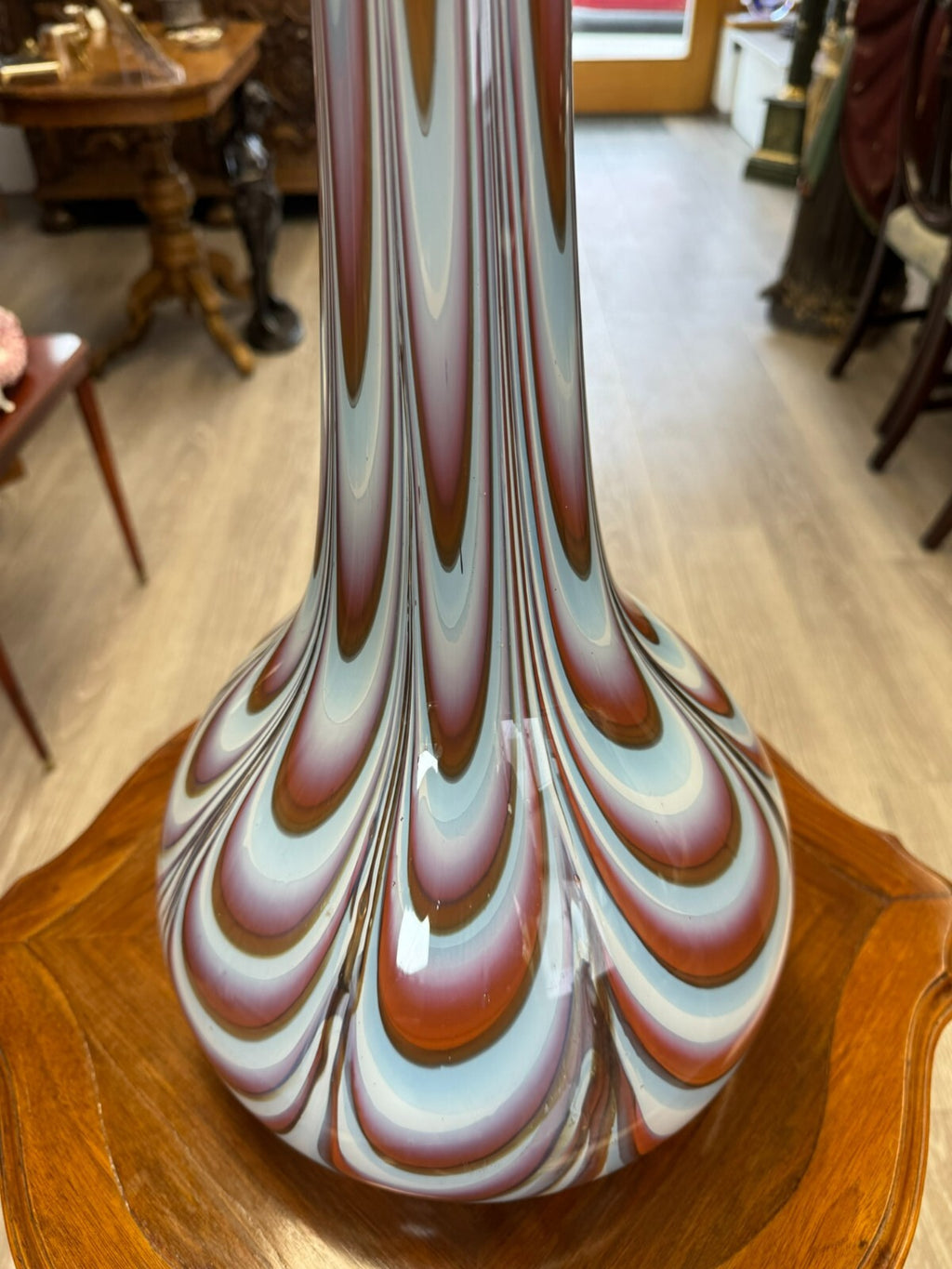 Vintage Bodenvase grosse Vase aus Glas Lollipop Space Age Schott Zwiesel 82x28cm