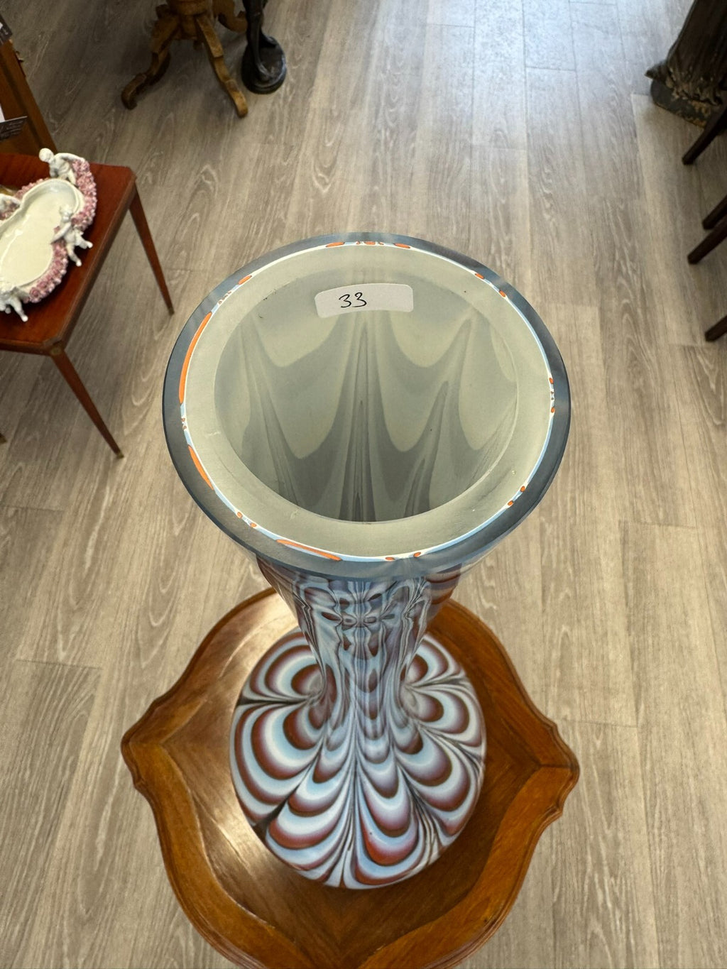 Vintage Bodenvase grosse Vase aus Glas Lollipop Space Age Schott Zwiesel 82x28cm
