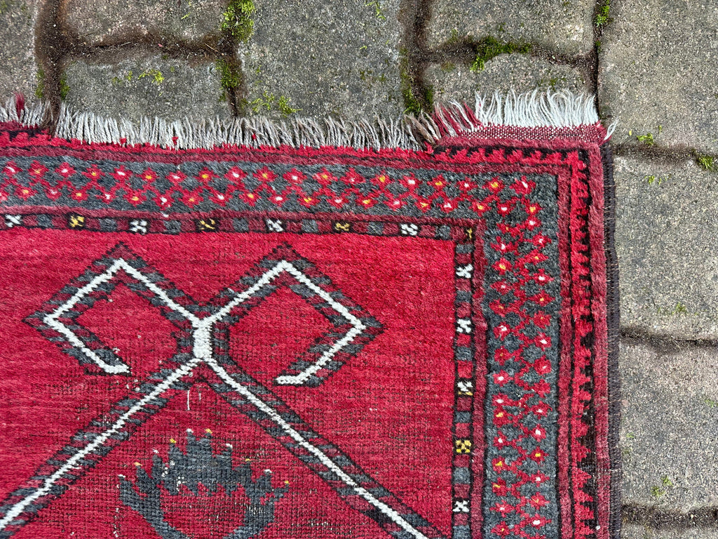 Alte Brücke Afghanistan Teppich Orientteppich Wolle handgeknüpft 106x73cm