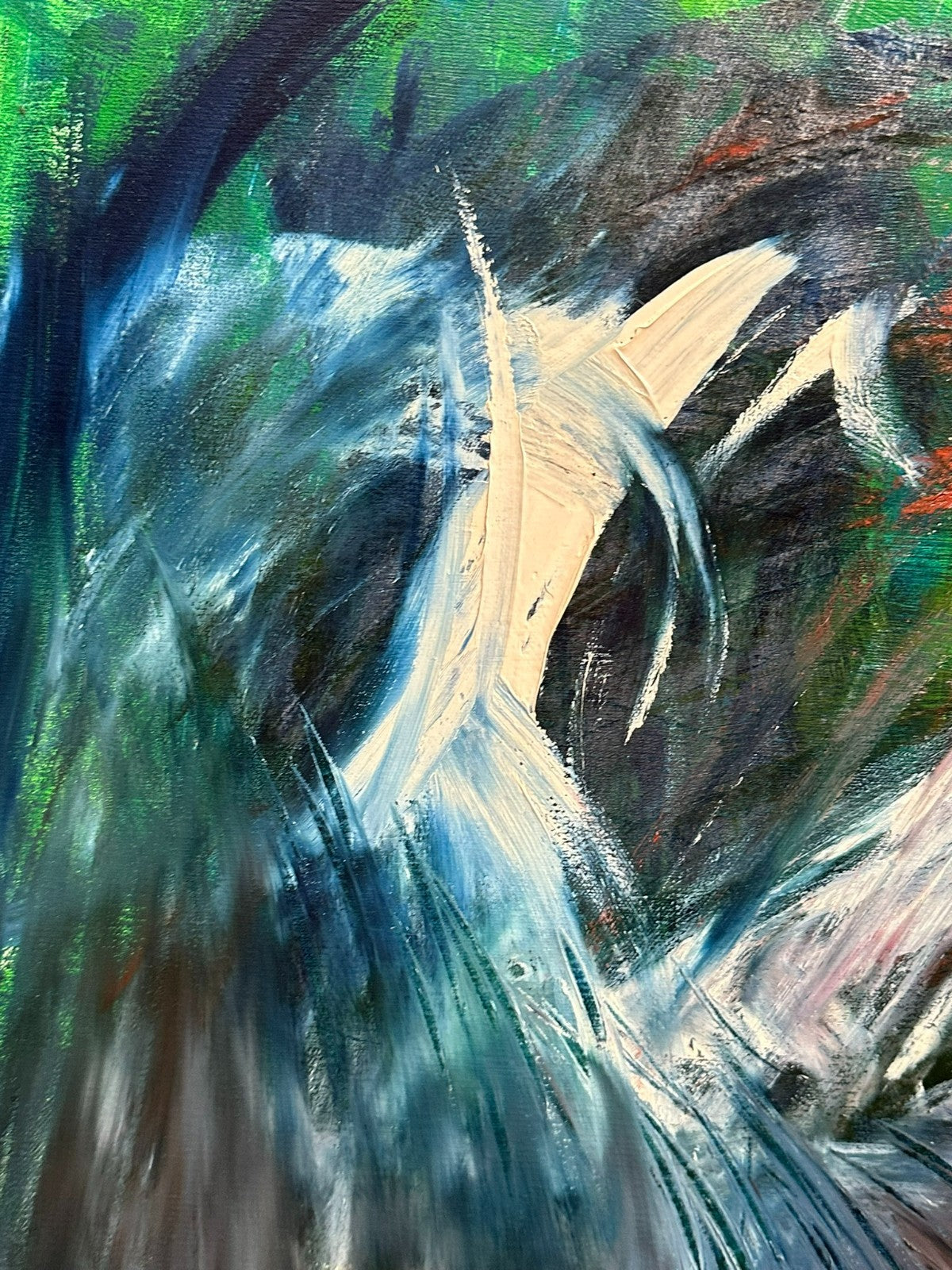 Modernes Ölgemälde Fantasy Komposition signiert 60x80cm