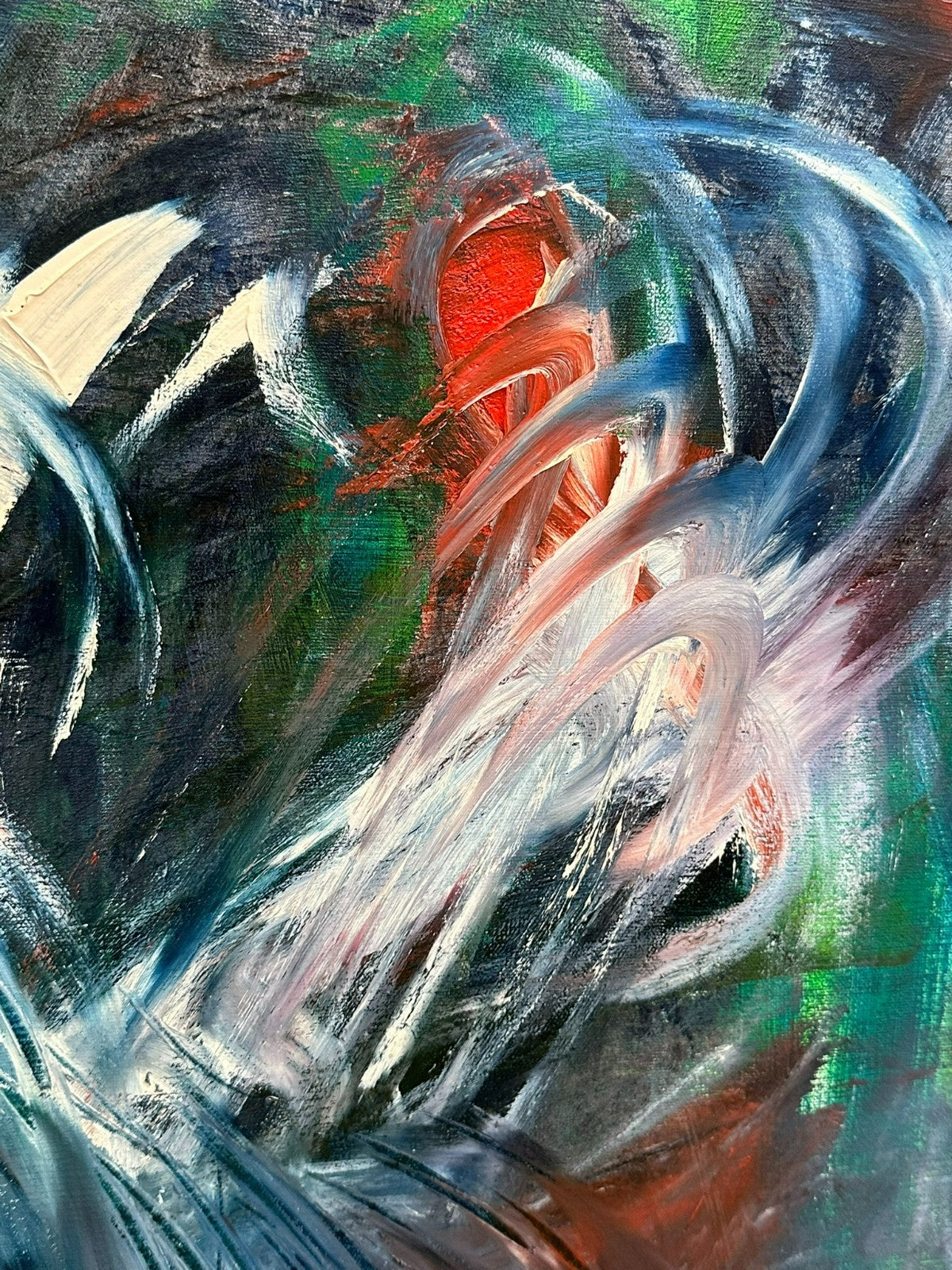 Modernes Ölgemälde Fantasy Komposition signiert 60x80cm