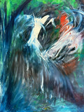 MODERNES ÖLGEMÄLDE FANTASY KOMPOSITION SIGNIERT 60x80cm