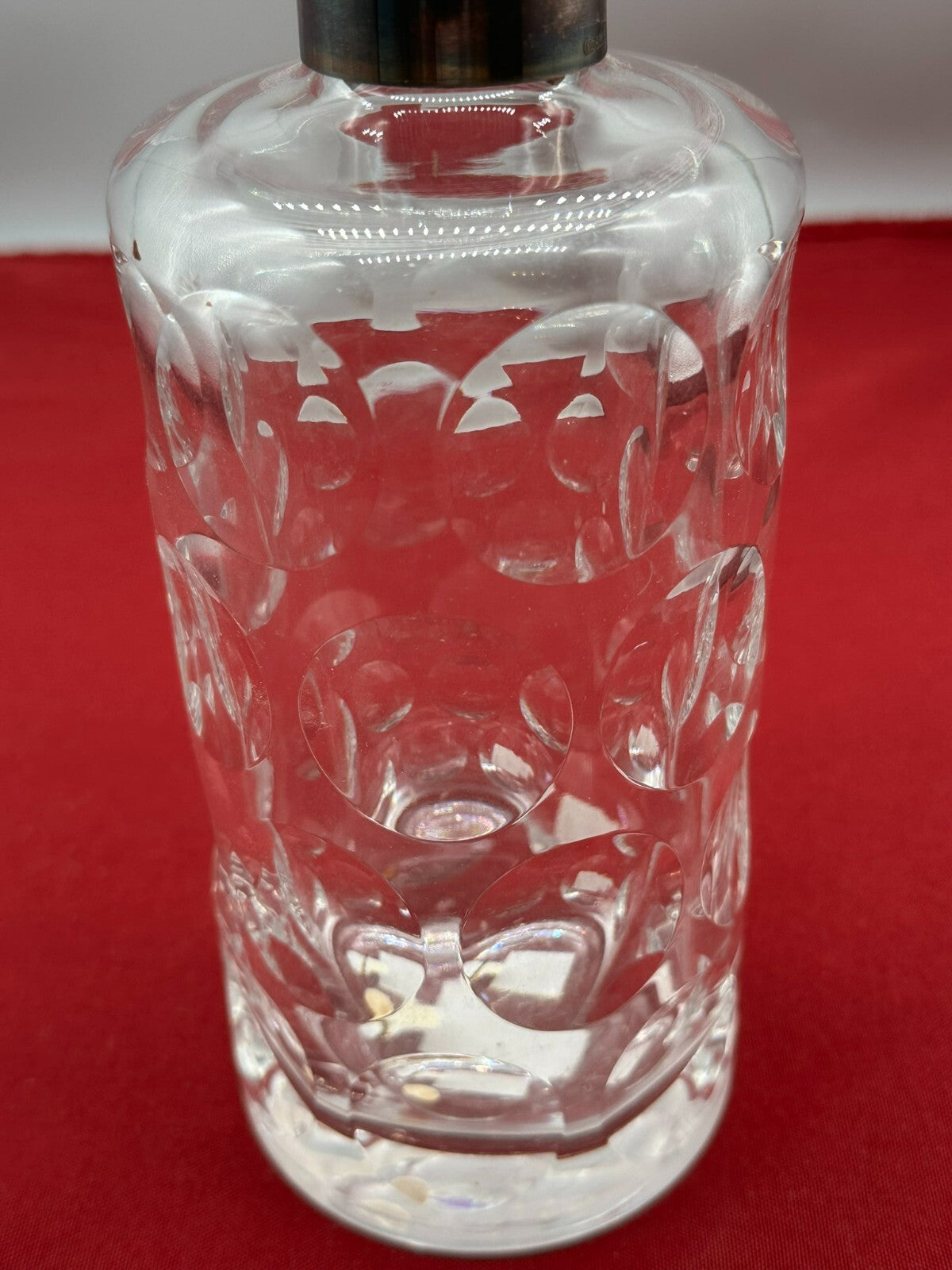 Vintage Karaffe Flasche mit Stöpsel aus Glas Montur aus Silber 835
