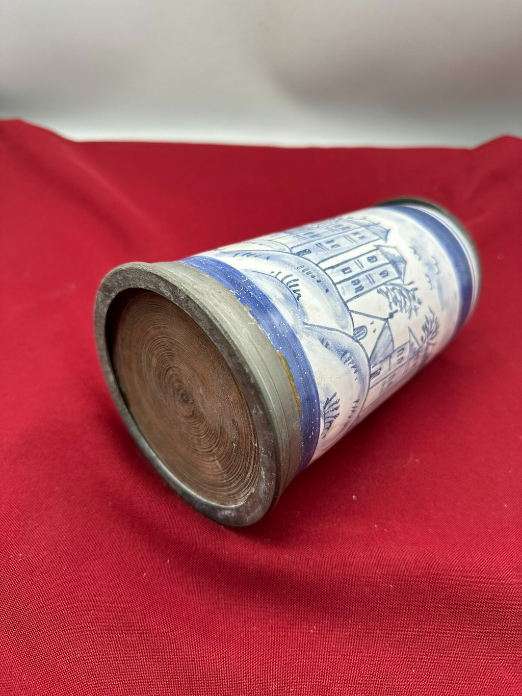 Antiker Barock Krug Barockkrug Keramik handbemalt 19 tes Jhdt
