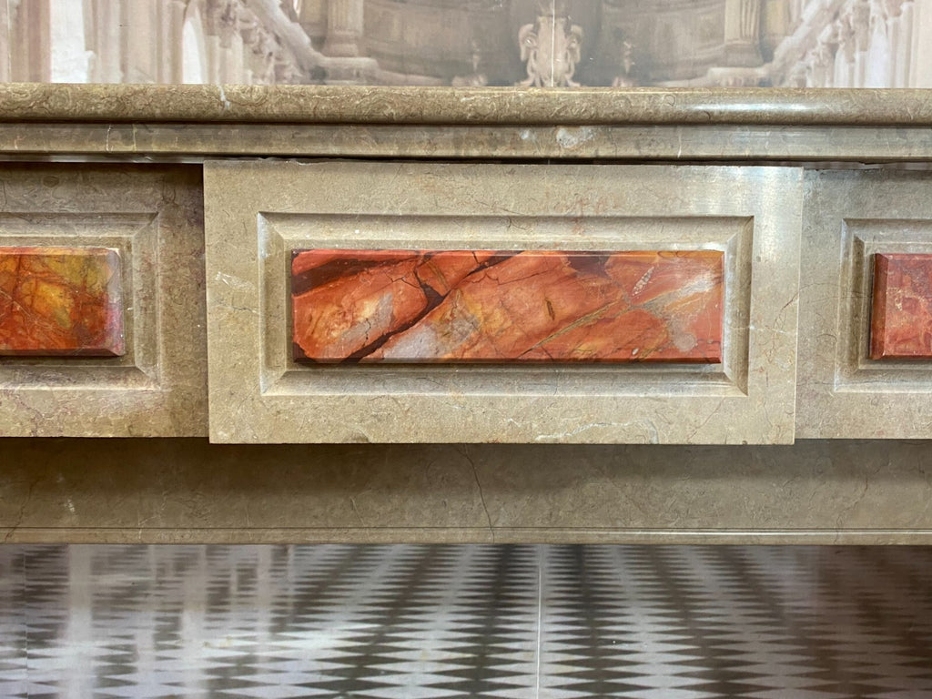 Antike Kaminumrandung Marmor Kamin um 1920 Art Deco Zweifarbig