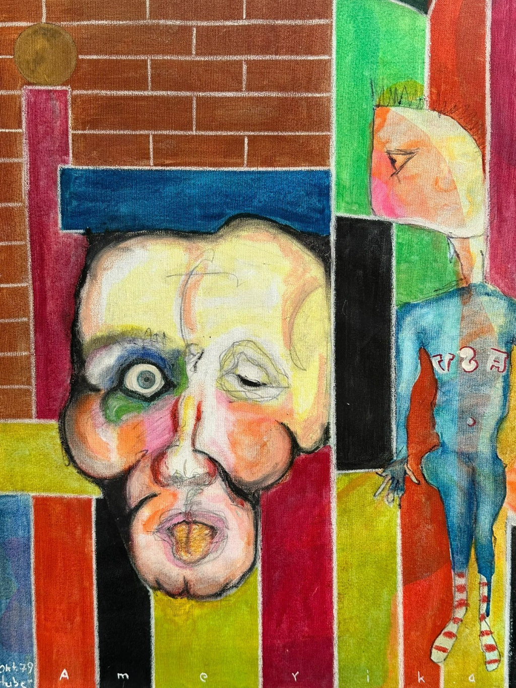 SURREALISMUS ÖLGEMÄLDE AMERIKA USA AUF LEINWAND SIGNIERT HUBER