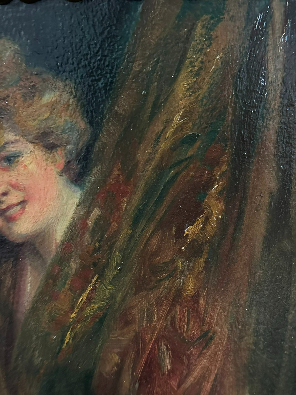 Ölgemälde Jugendstil Akt Erotik Portrait Junge Dame gerahmt