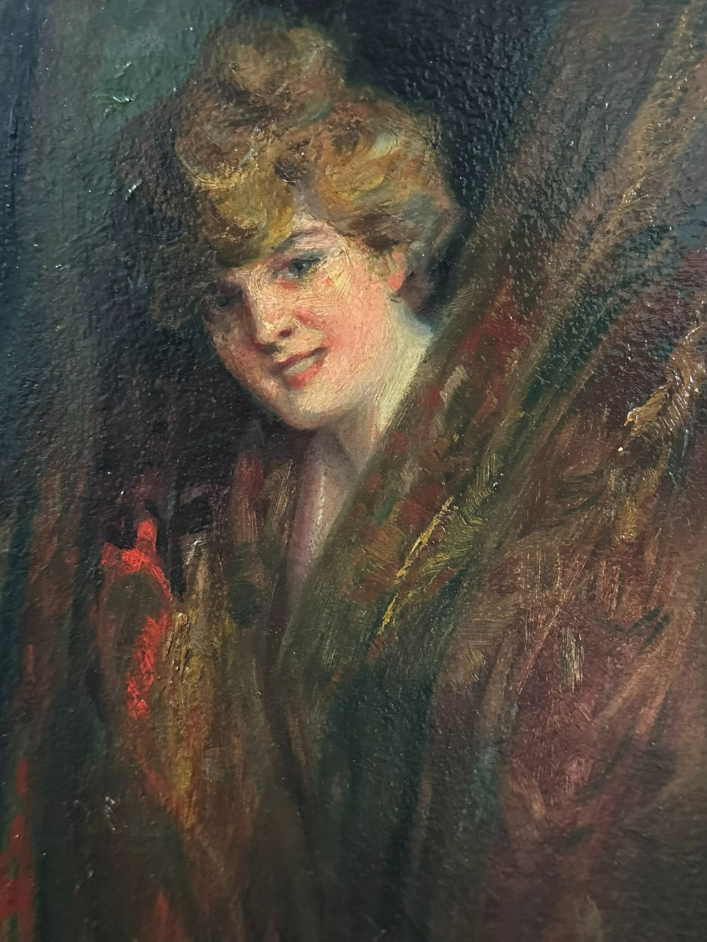 ÖLGEMÄLDE JUGENDSTIL AKT EROTIK PORTRAIT JUNGE DAME GERAHMT