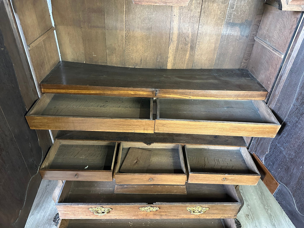 Antiker Schrank Kabinettschrank Louis Xv um 1760 aus Eiche Barockschrank