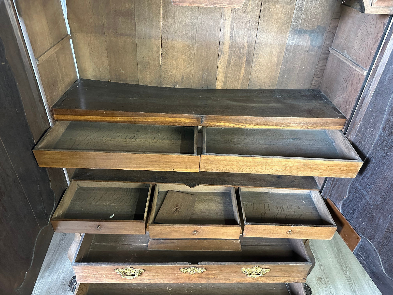 Antiker Schrank Kabinettschrank Louis Xv um 1760 aus Eiche Barockschrank