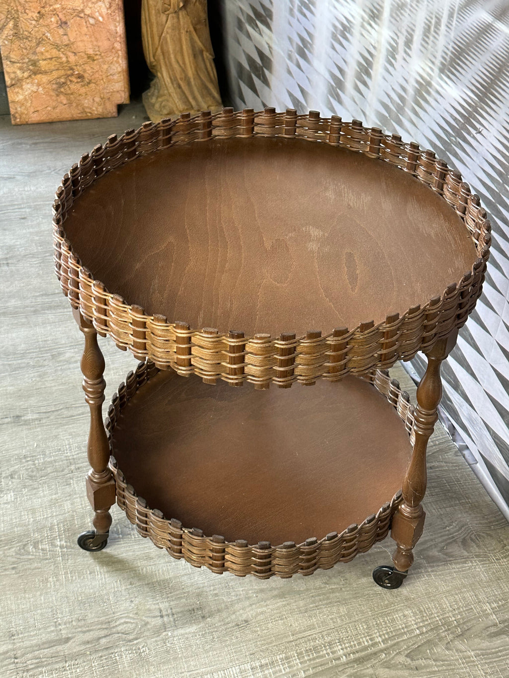 Vintage Tisch Beistelltisch Buttler Servierwagen auf Rollen