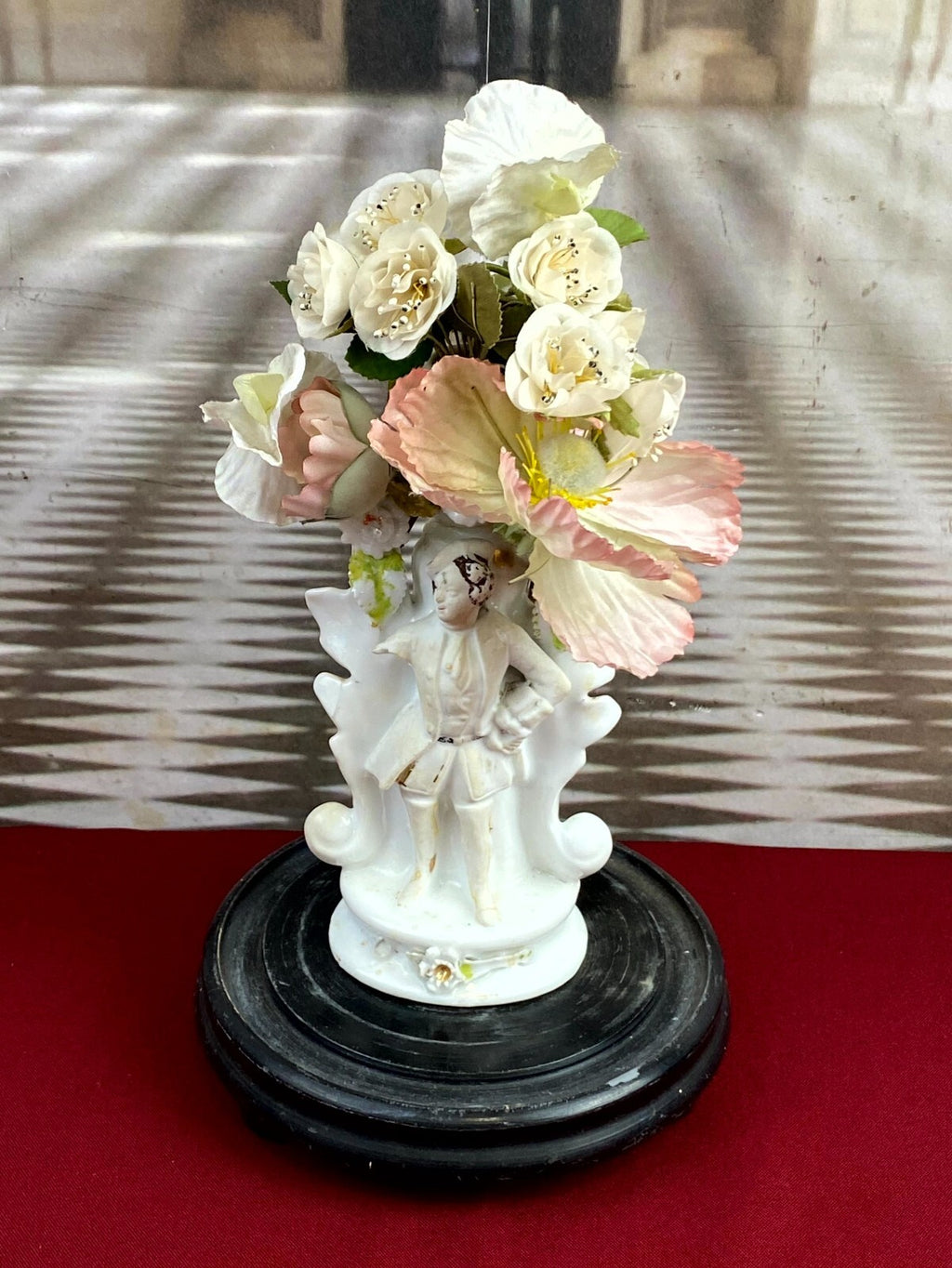 Globe De Mariee Hochzeit Andenken Frankreich Napoleon Iii Porzellan Figur 34cm