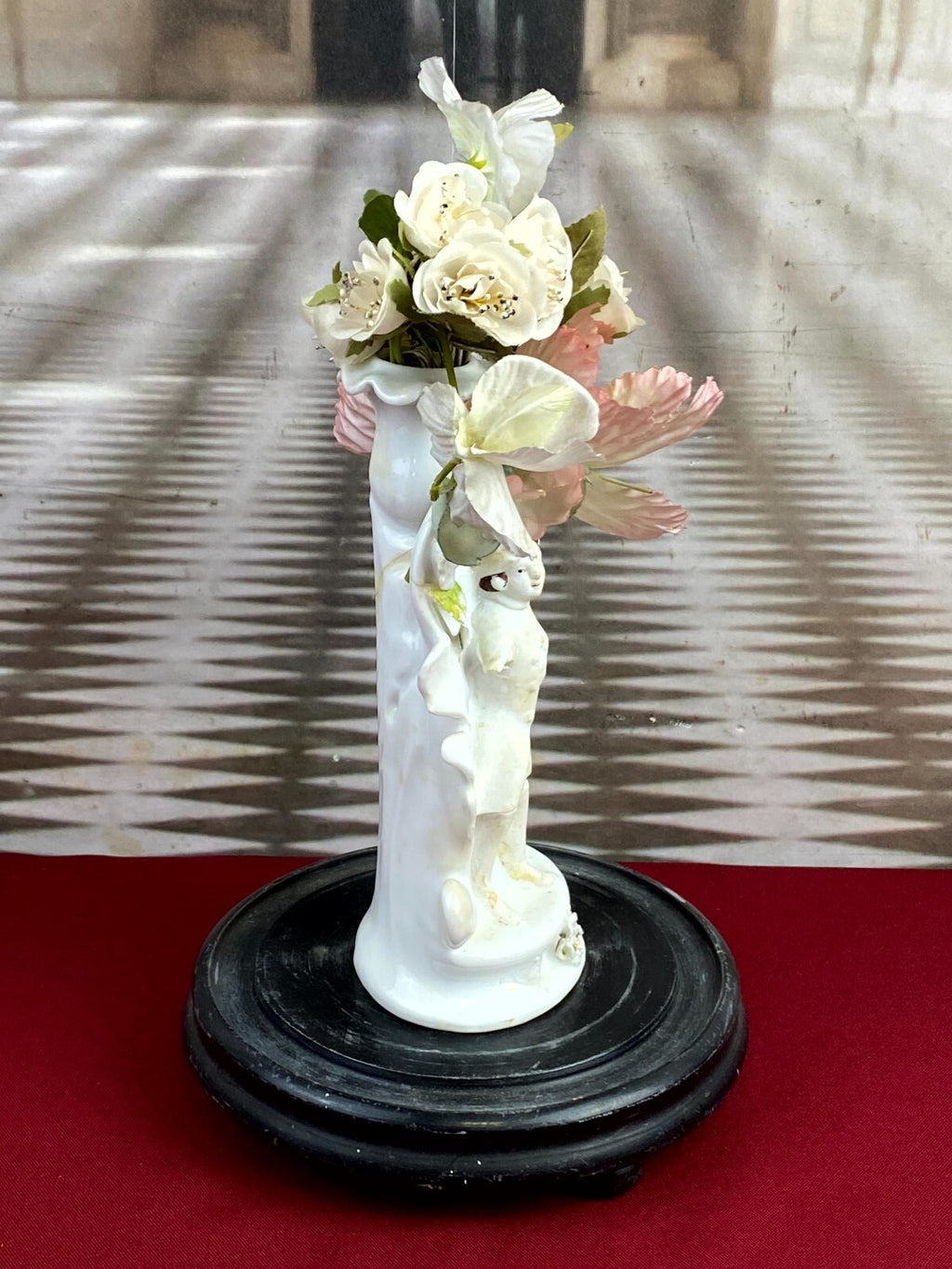 Globe De Mariee Hochzeit Andenken Frankreich Napoleon Iii Porzellan Figur 34cm