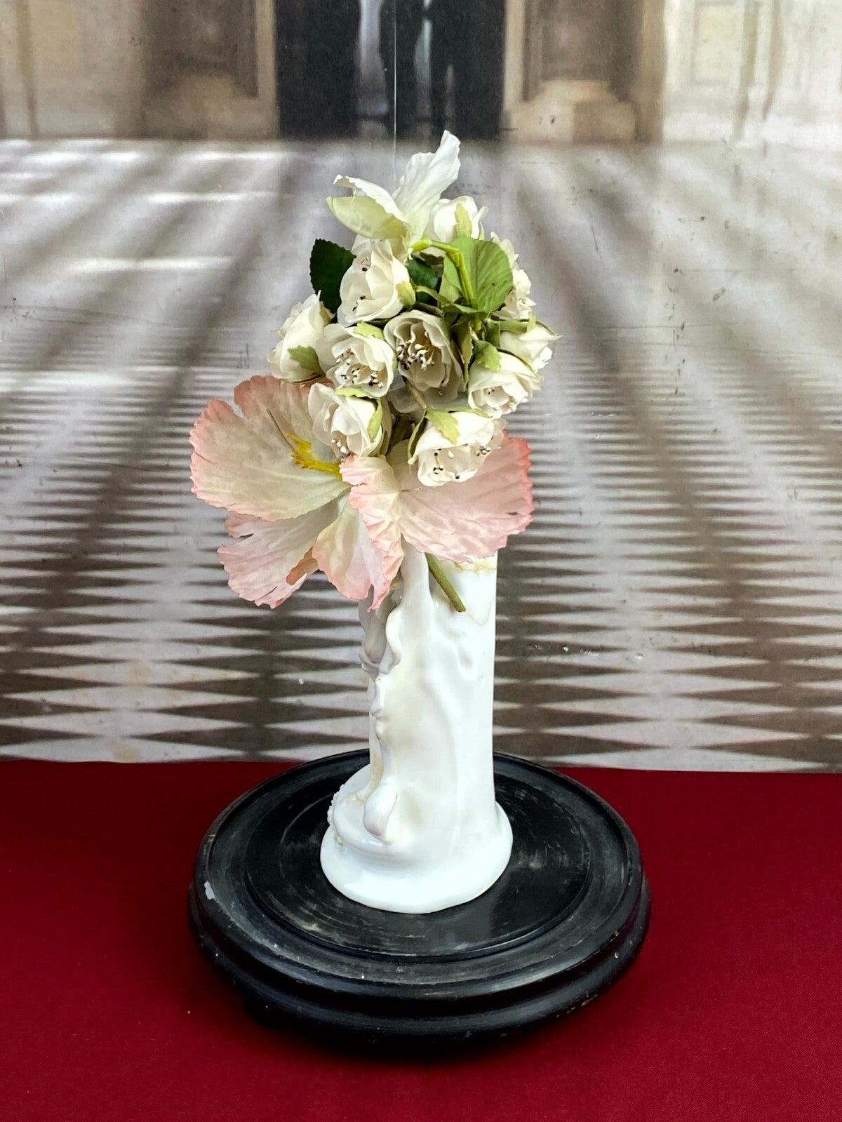 Globe De Mariee Hochzeit Andenken Frankreich Napoleon Iii Porzellan Figur 34cm