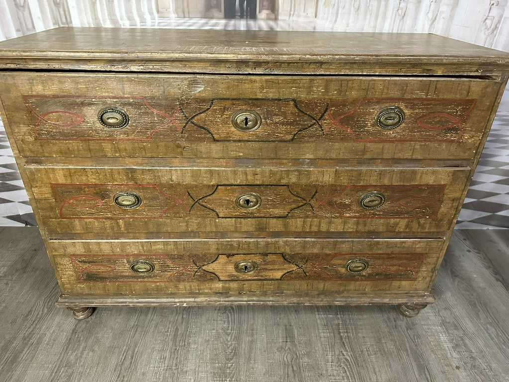 Antike Barockkommode 18 tes Jhdt Gefasste Oberfläche Barock Kommode