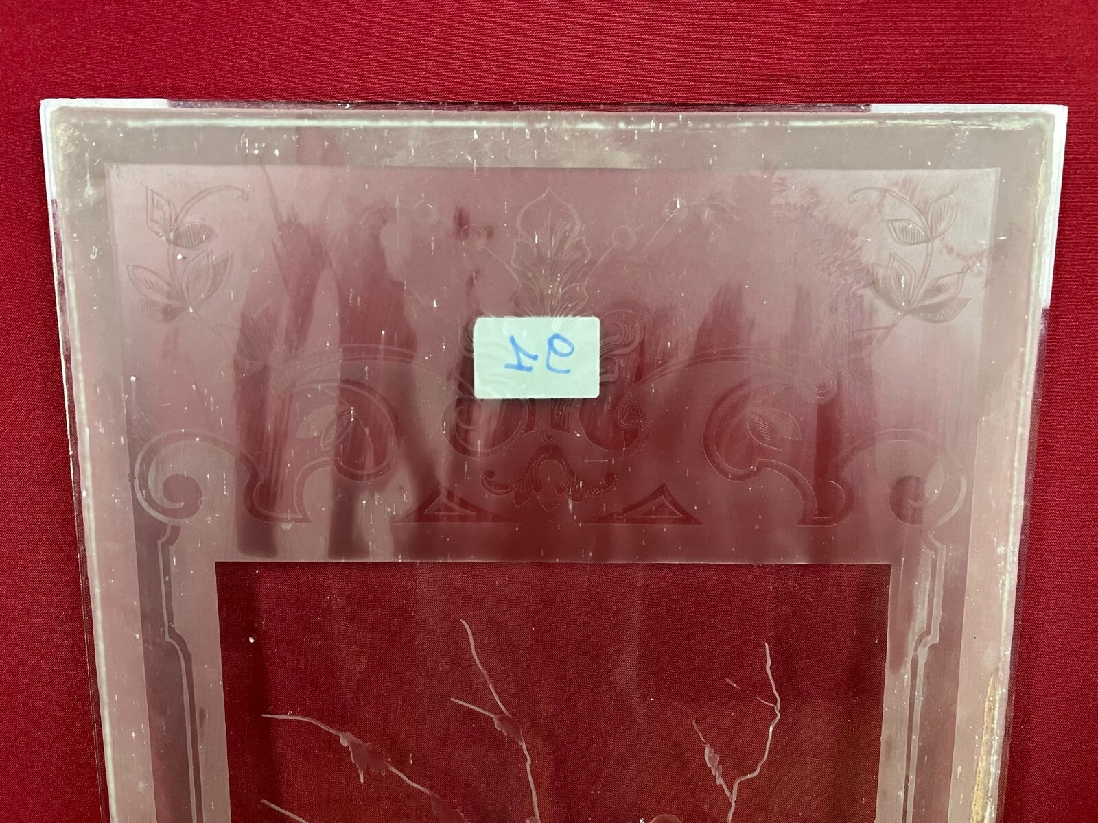 Antike Glasscheibe Fenster Glas Jugendstil original um 1910 Vogel im Baum