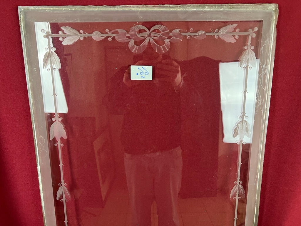 Antike Glasscheibe Glasd Fenster Jugendstil original um 1900 Girlanden