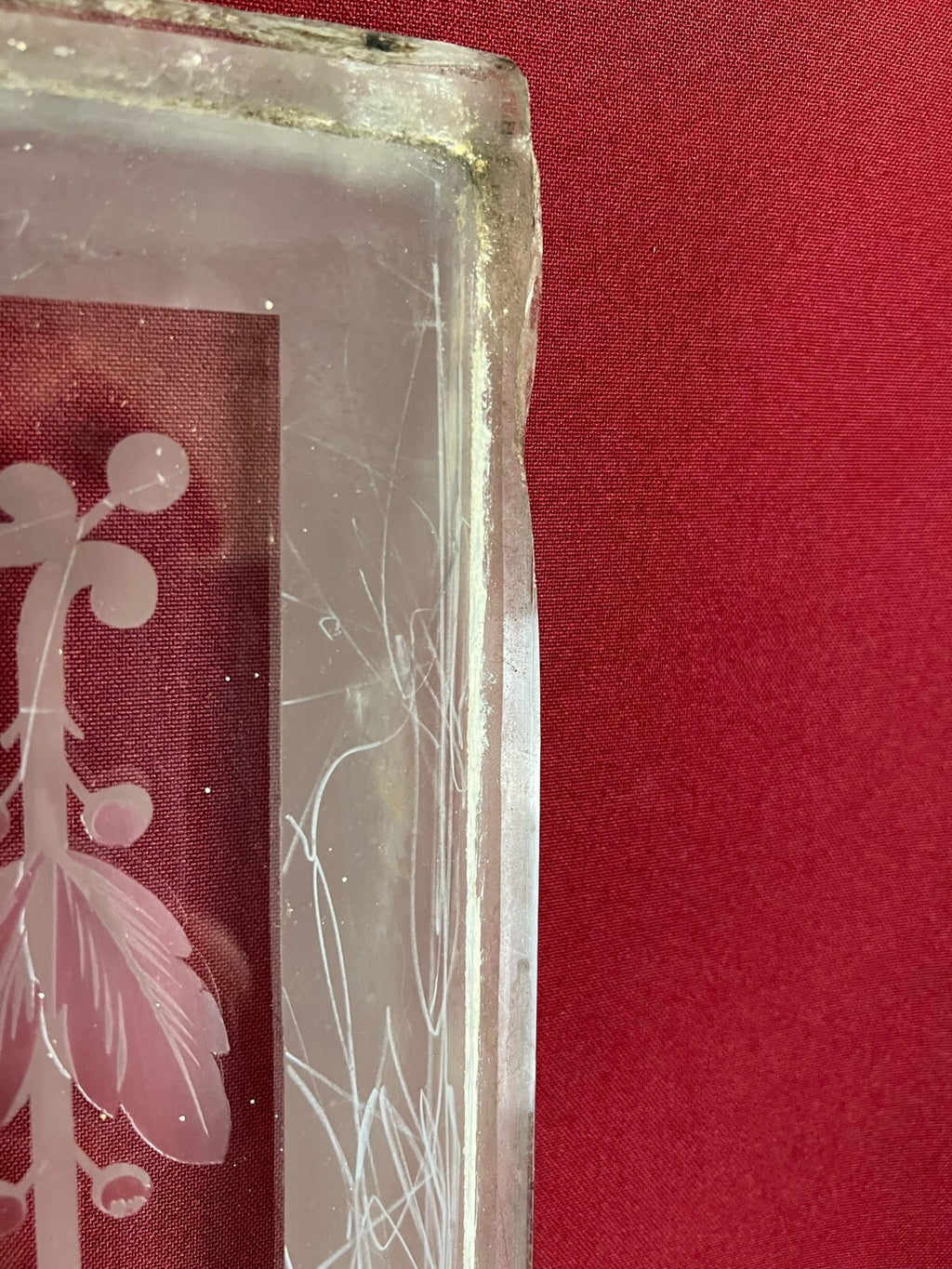 Antike Glasscheibe Glasd Fenster Jugendstil original um 1900 Girlanden