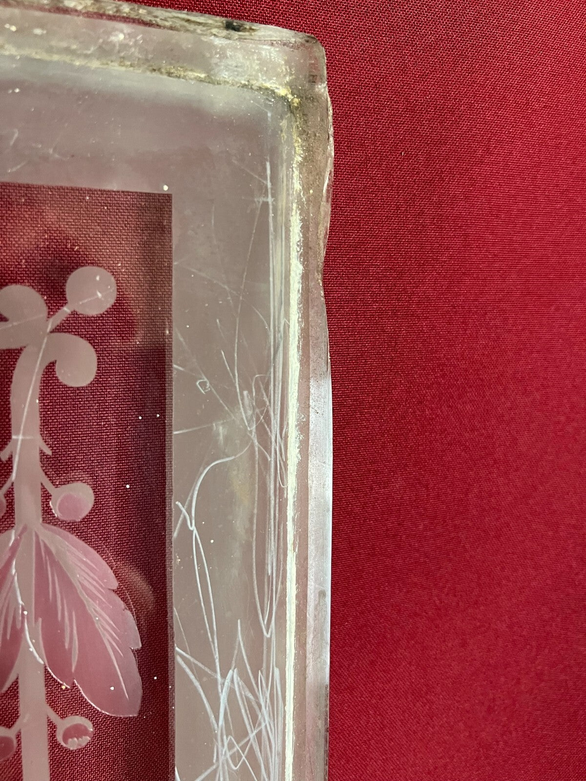 Antike Glasscheibe Glasd Fenster Jugendstil original um 1900 Girlanden