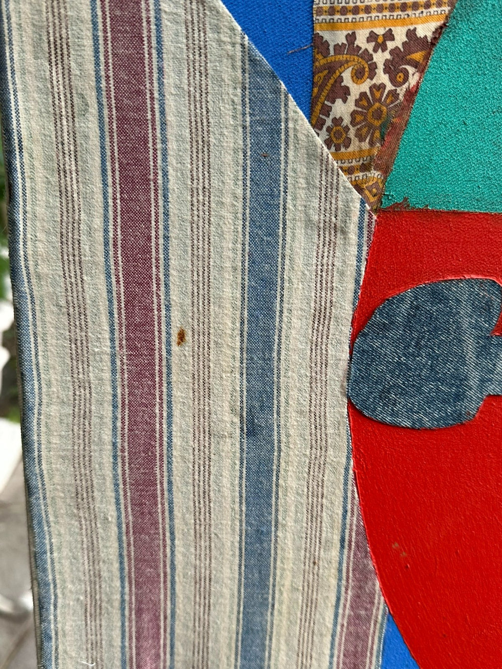 Moderne Komposition signiert Yacoub Al-Kurd Jerusalem Stoff und Acryl Personen
