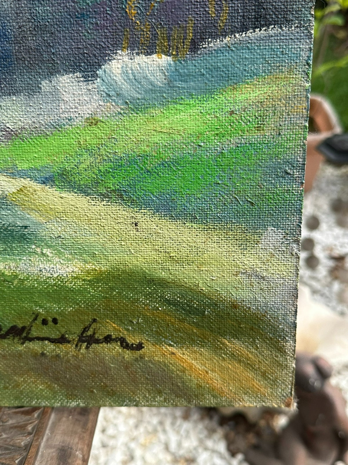 Sehr grosses Ölgemälde Landschaft signiert 100x80cm