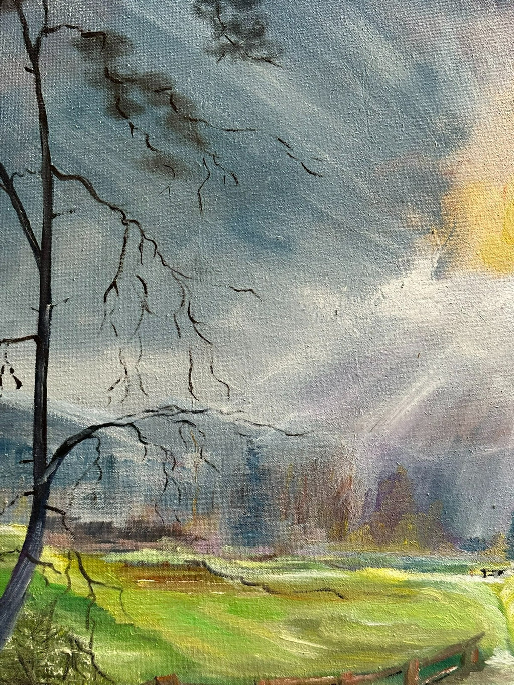 Sehr grosses Ölgemälde Landschaft signiert 100x80cm
