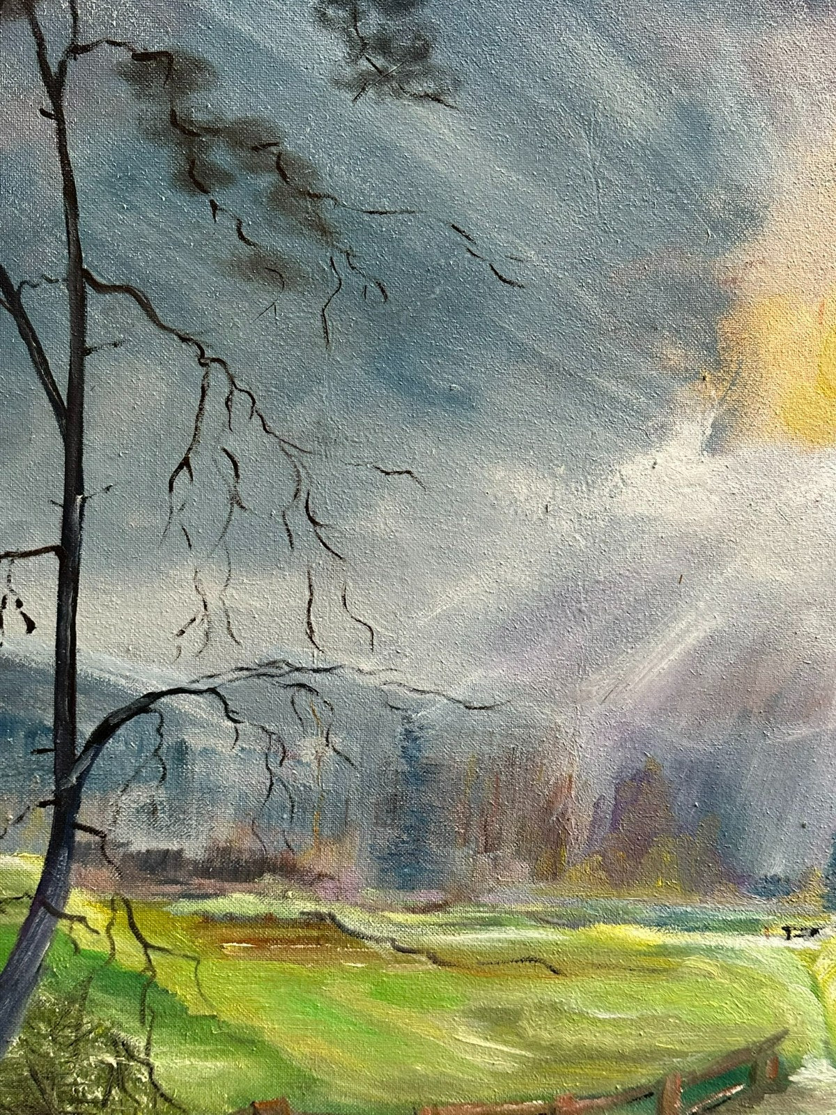 Sehr grosses Ölgemälde Landschaft signiert 100x80cm